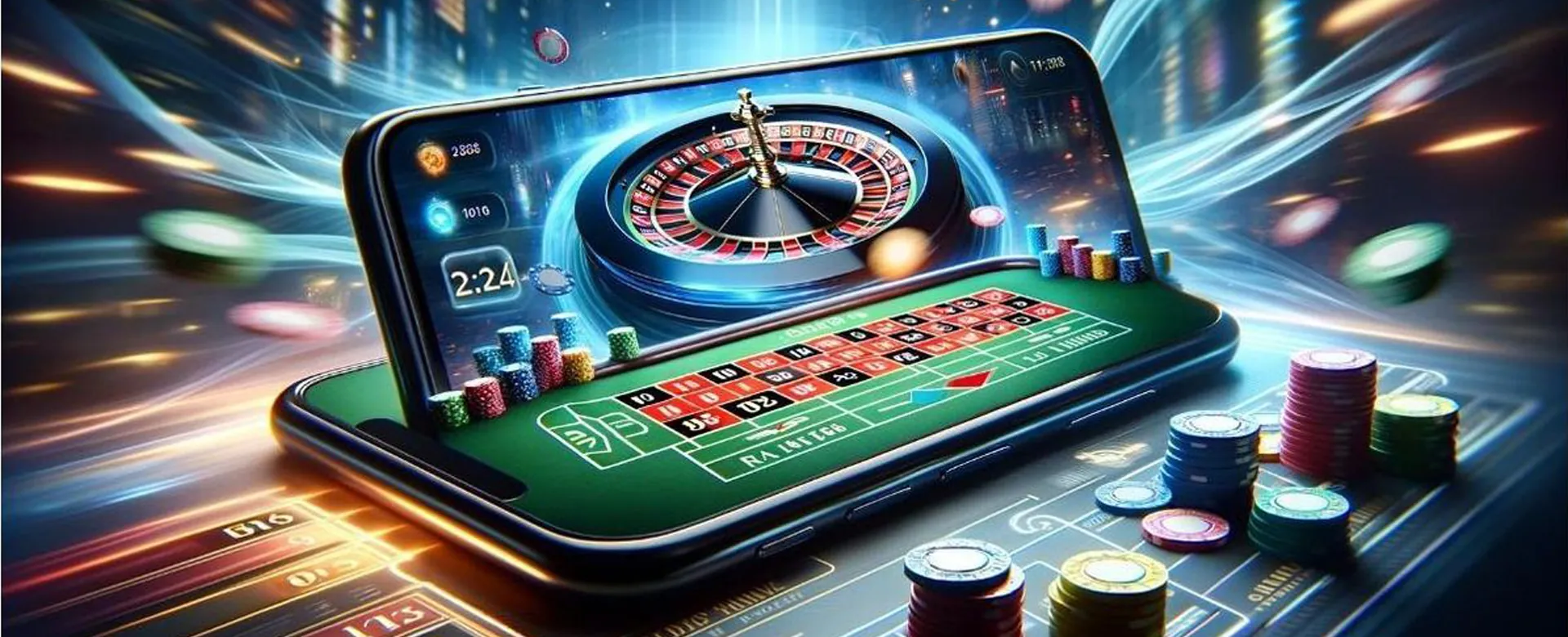 Dynamic casino scene with plus777 login branding
